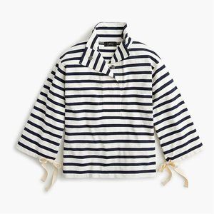 J.Crew Striped Snap Neck Knit Popover Top